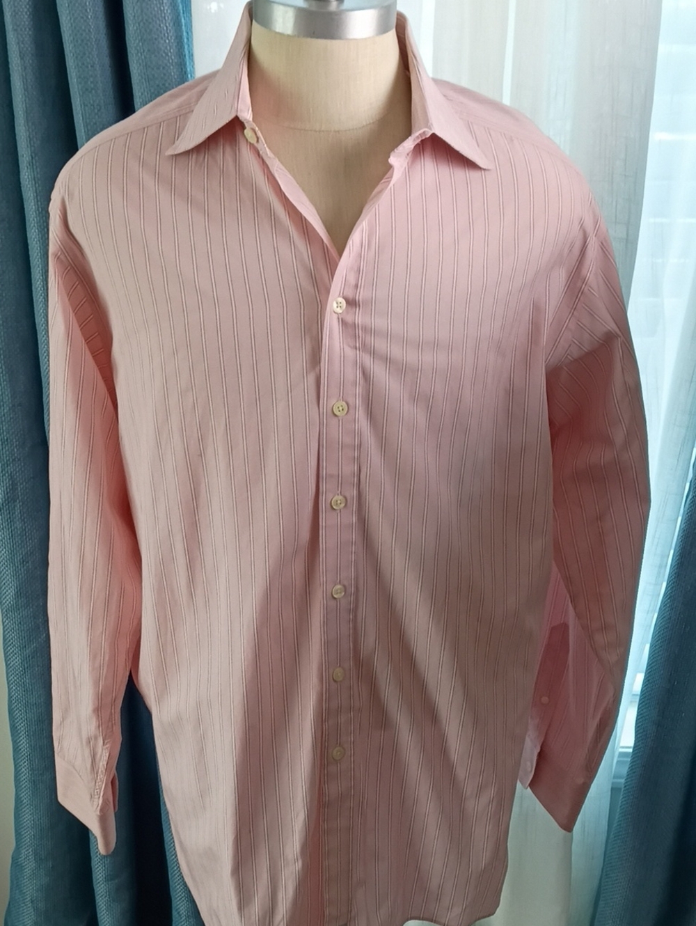 Burberry London Pink Striped Men's Dress Shirt